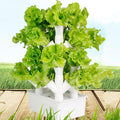 Vertical Hydroponic Tower Vegetable Plant Tower PVC Pipe Hydroponic Kit Aquaponics Growing System for Leafy Vegetables Garden Grow Lettuce and Fruits32Holes