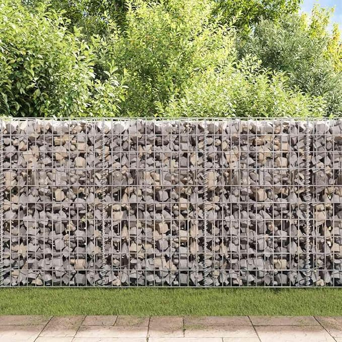 Galvanized Steel Gabion Basket for Garden Gabion Raised Bed Galvanized Rock Stone Walls Mesh Cage 47.2x11.8x19.7-956