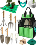 Garden Tool Set Stainless Steel Gardening Hand Tools Gardening Supplies Kit Garden Tools with Fashion and Durable Storage Bag Ideal Gifts for Women Men (13 Pieces)