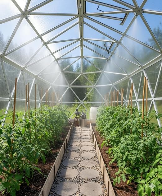 NACNO59FT [Selected Size] Greenhouse Misting Cooling System - DIY Automatic Irrigation Kit for Hanging Plants Patio &amp Garden. Adjustable Atomizing Nozzles with 1/4 Tubing &amp Quick Connector D