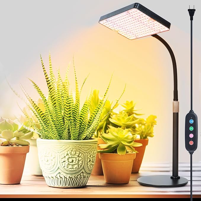 2026 Tabletop Grow Lights for Indoor Plants Seed Starting Bonsai 4/8/12/16/20H Timer 25 Watt Power Draw Bright Enough Like A Small Sun Daisy Chain Function 16-24 Height Adjustable