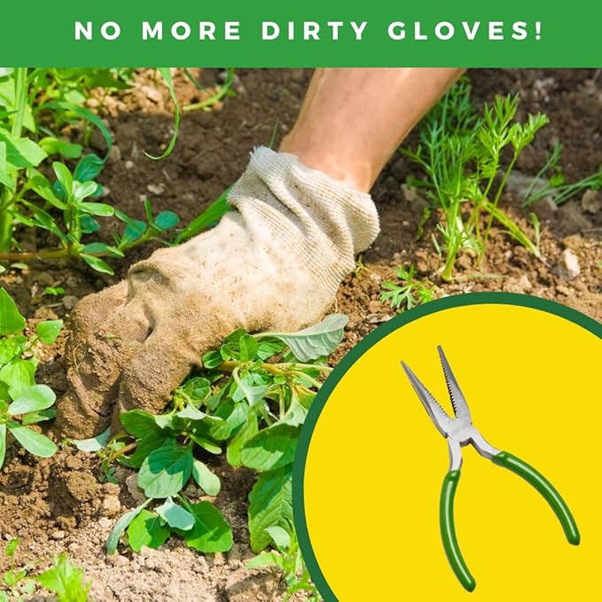 The Original Sharktooth Weed Puller Remover Weeding &amp Gardening Tool Weeder(2pk) -Pull from The Root Easily! Ergonomic Handheld Weeding Tool for Spring Summer Cleaning For All Age Gardeners