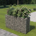 Gabion Planter Raised Bed Outdoor Garden Galvanized Steel Wire Mesh Grid Stone Wall Flower Raised Bed for Vegetables Flowers Plants 70.9x 19.7x 39.4