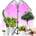 Grow Light with Stand for Indoor Plants 4-Head LED 80 LED Full Spectrum Floor Grow LampTiming 4/8/12H for Tall &amp Large Plants with RF Controller (Tripod Adjustable 25-59 Inch)