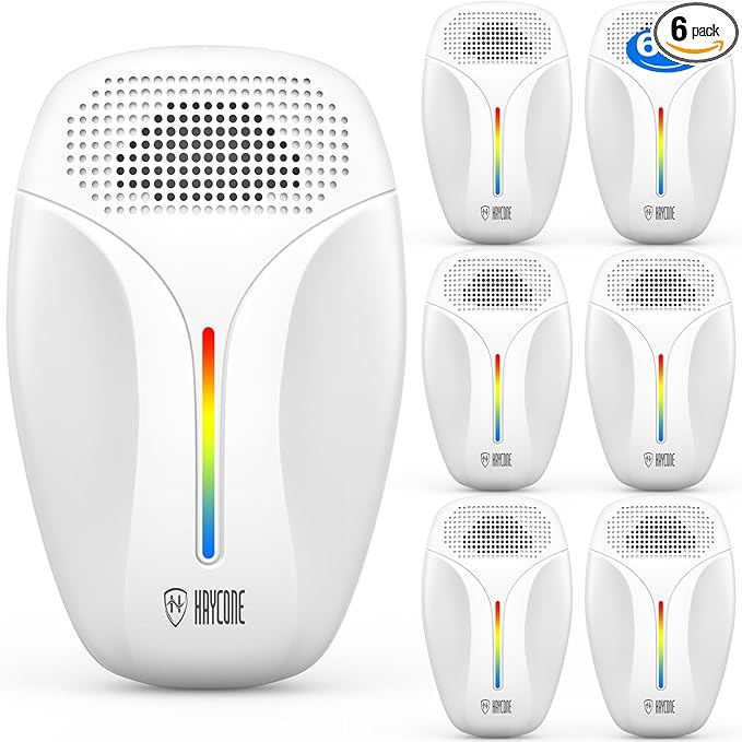 Upgraded Ultrasonic Repeller &amp Insect Indoor RepellerUltrasonic and Repellent for RoachRodentMouseBugsMosquitoMiceSpiderAnt3 Mode Switching6 Packs