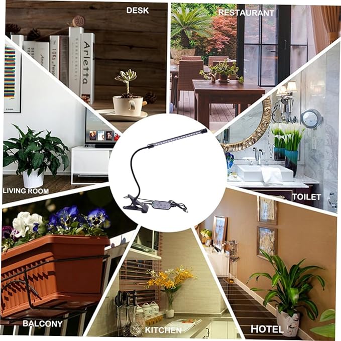9w Led Grow Light Full Dimmable Levels Timing Plant Grow Light for Indoor Plants Single Head Gooseneck