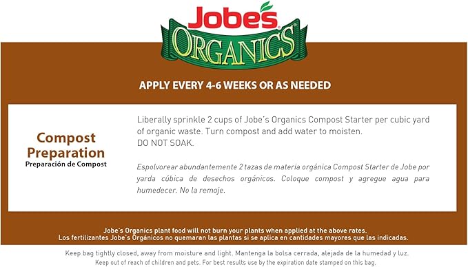 Jobe’s Organics 09026 Fertilizer 4 lb &amp Jobe's Organics 09926 Fast Acting Fertilizer Compost Starter 4 Pound