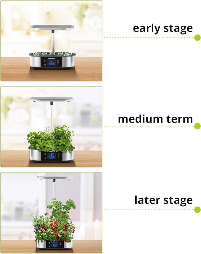 WiFi 12 Pods Hydroponics Growing System Indoor Garden with APP Controll and 3 Planting Modes Up to 30 48w 120 LED Light Automatic Water-Adding Fertilization Timer Silent Pump GS1 Max