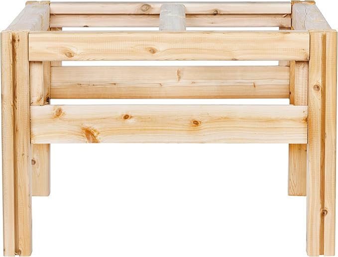 Greenes Fence Four Bucket Elevated Cedar Wood Garden Frame 29 in. x 28 in. x 20 in. - Made in USA with North American Cedar