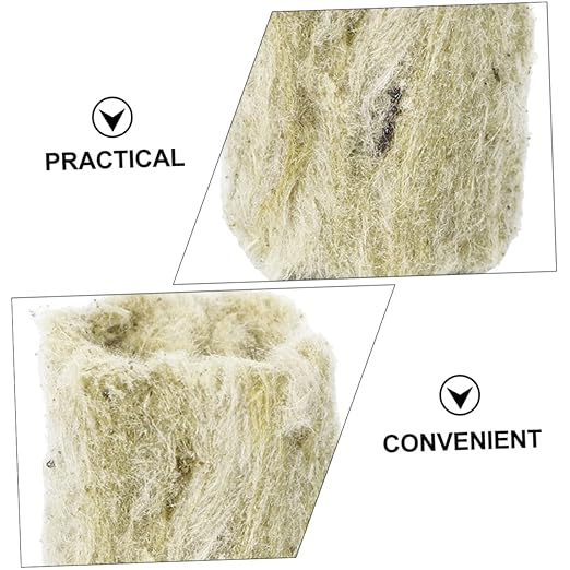 Sosoport 80pcs Hydroponic Wool Plugs for Soilless Planting Grow Blocks for Indoor Gardening High Water-Holding Capacity and Permeability for DIY Projects and Nursery Use