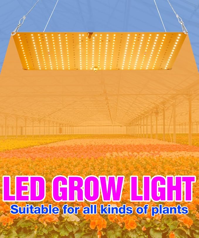 2Pcs 1000W LED Plant Growth Light Use with 2835SMD Sunlight Full Spectrum Growing Lights for Seeds Indoor Plants Veg and Bloom Grows Lamps with UV IR &amp Driver Dimmable Vegetable Growing and Flower
