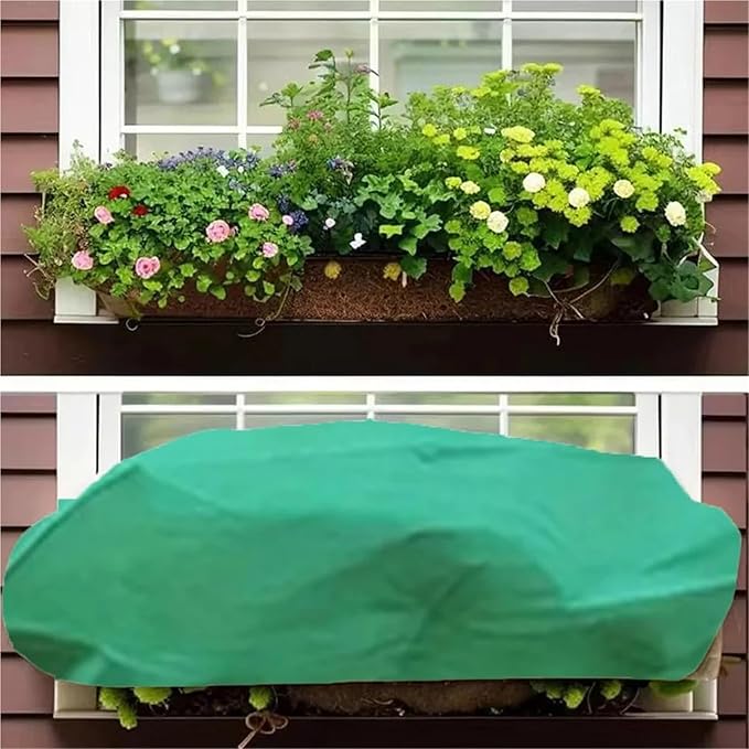 Outdoor Raised Garden Bed Cover 2 Pack Frost Protection Plant Cover Non Woven Fabric Lightweight Breathable Winter Shield for Pots Shrubs Trees Green for Plants Vegetables Flowers(190x95x35cm)
