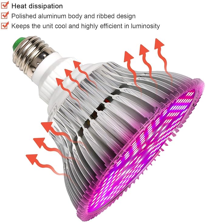 100W Led Grow Light Bulb Full SpectrumPlant Light Bulb with 150 LEDs for Indoor Plants