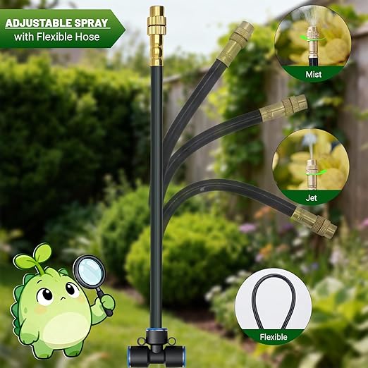 Drip Irrigation Kit DIY Automatic Garden Watering System with Push-Fit Connectors 2026 New Upgraded Water-Saving Design 3 Adjustable Nozzles for Yard Greenhouse Lawn &amp Potted Plants (100FT)