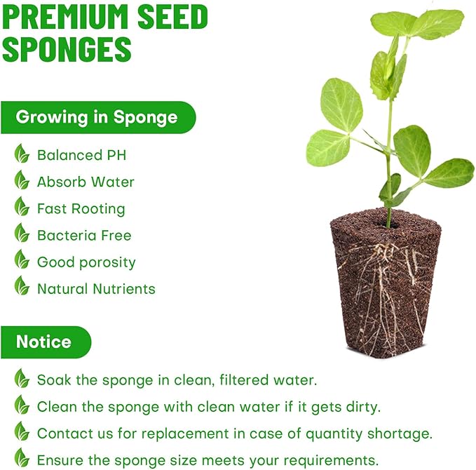 Upgraded Hydroponics Growing System Kit 108 Plant Sites with Grow Sponges 100 Pack