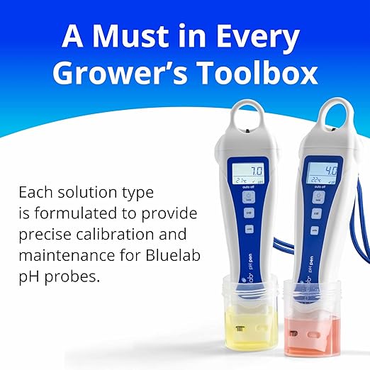 Bluelab pH 4.0 &amp 7.0 Calibration Solution Kit - pH Meter &amp pH Pen Calibration for Balanced Nutrient Solution NIST Traceable | Hydroponics Gardening &amp Growing Tents (500 ml/ 16.9 Fl Oz Eac