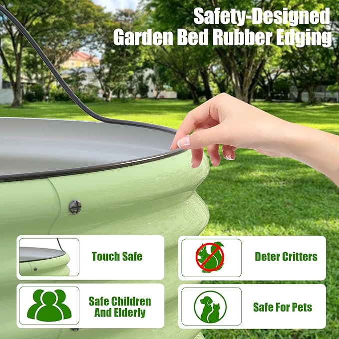 aboxoo Round Raised Garden Bed Kit 17 Tall Large Bottomless Galvanized Raised Bed for Growing VegetablesSucculentsFlowers Planter Boxes Outdoor（Green