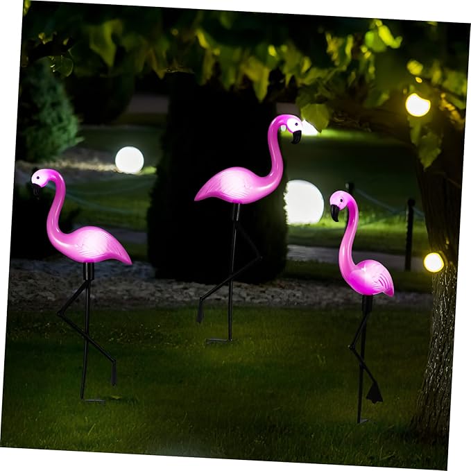 DOITOOL 1pc Solar Led Flamingo Garden Lights Ground Spotlight Easy Installation Enhance Your Outdoor Space