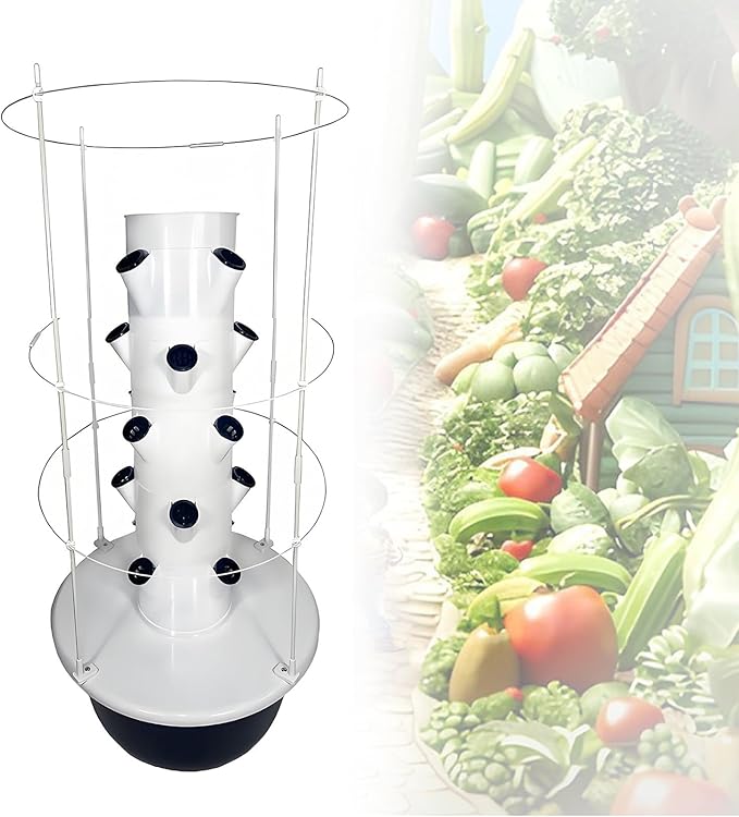 Hydroponics Growing Tower Aeroponic Tower Garden Indoor Smart Garden with Plant Climbing Frame Plants Indoor Hydroponic Vegetable Tower for Gardening Lover