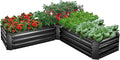 EDOSTORY Raised Bed Garden Bed Kit 5x5x1ft Galvanized Planter Tall Raised Garden Boxes Outdoor Large Metal Raised Garden Beds for Vegetables Flowers Herbs