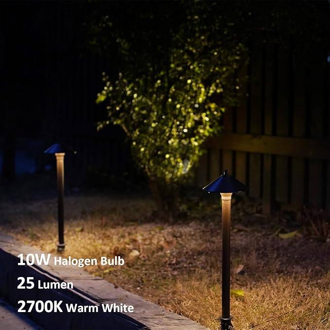 GOODSMANN 12V AC Halogen Landscape Lighting Kit with 150W Outdoor Low Voltage Transformer &amp 6PK 10W Weatherproof Pathway Lights &amp 4PK Metal 20W Flooding Lights/Spotlights &amp 75Feet 16AWG Wi