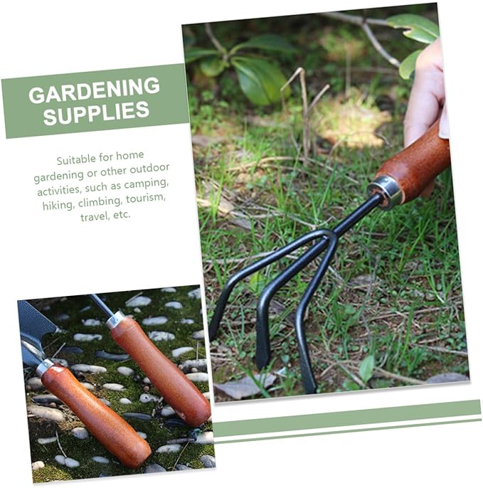 Ciieeo Garden Hand Tool Set 4pcs Small Metal Shovel Trowel Narrow Spade and Dual-use Rake for Digging Planting Mini Gardening Tools for Flower Pots and Vegetable Beds