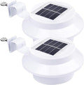 Yescom Solar Gutter Light Outdoor Waterproof 3 LED Deck Fence Lights with Bracket Wall Garden Stair Step Yard White 2Pcs