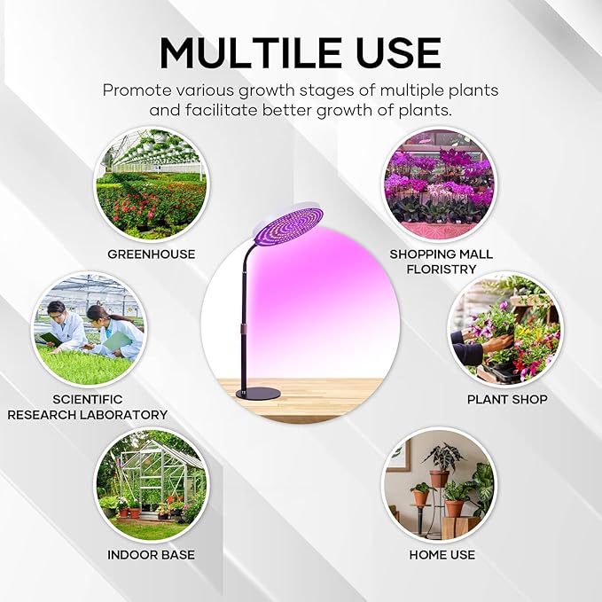 Desk Grow Light 288 LEDs Red Blue White Full Spectrum Plant Light for Indoor Plants3490 Lumen Indoor Grow Lamp3 Modes for Plants Greenhouse Veg Bloom Light