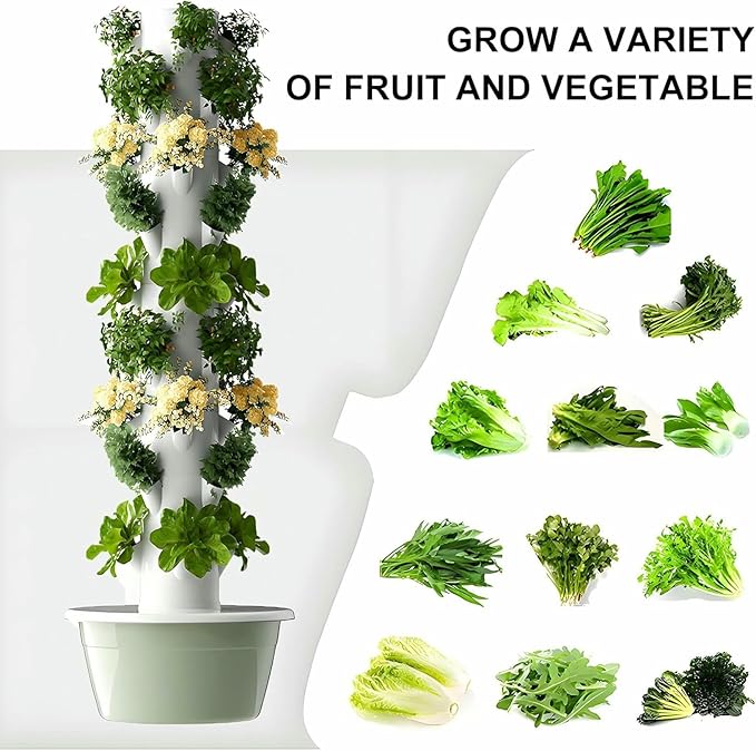 Hydroponic Tower Hydroponic Growing Kits Tower Garden Hydroponics Growing System with Plant Climbing Frame Tower for Herbs Fruits and Vegetables-*