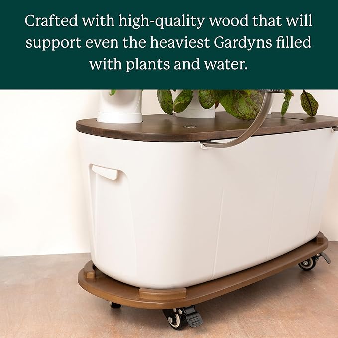 Gardyn Home Dolly - Mobile Rolling Cart for Hydroponics Growing System Kit &amp Indoor Garden Tower - Easily Move Your Hydroponic Systems While Protecting Your Floors from Water Drops Scratches &am