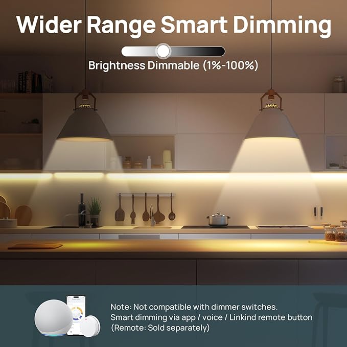 Linkind RGB Halloween Solar Lights Outdoor A19 Soft White to Daylight Tunable Smart Light Bulbs