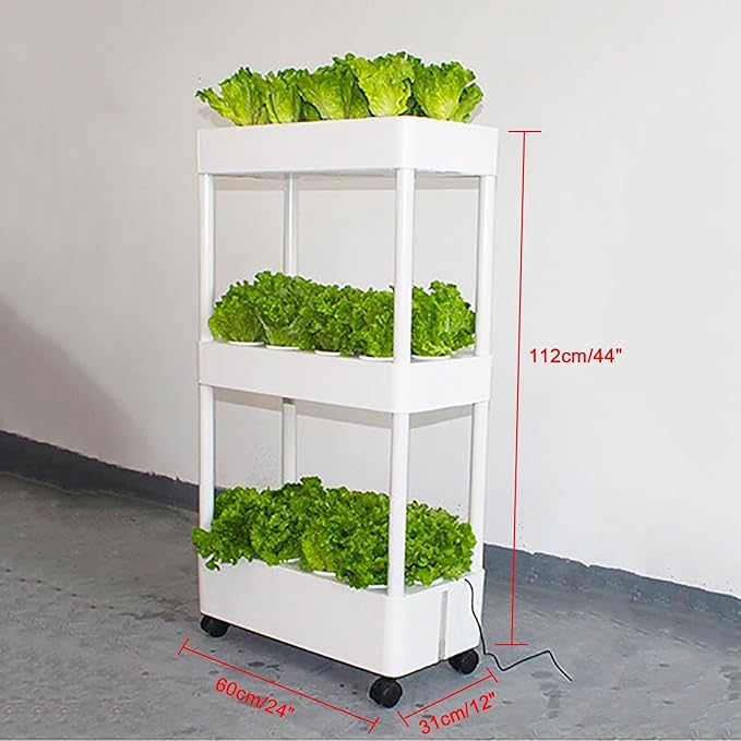 Hydroponics GardenIndoor Vertical Farming Garden Planter Smart Herb Garden with Timing Plug Automatic Watering for Home Indoor Gardening System(Without Light3 Layer)