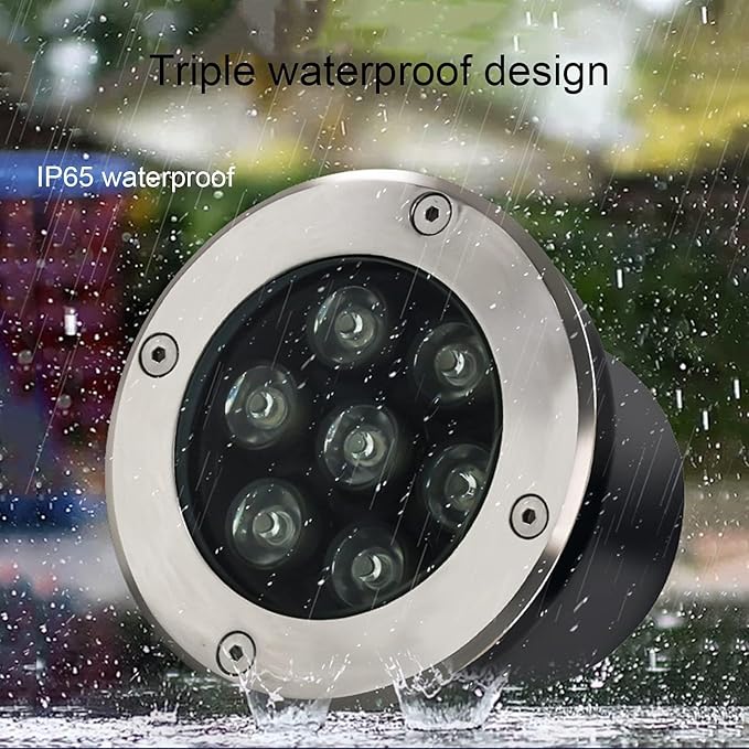 Ground Landscape Lights - Ultra-Thin LED spotlights - Underwater Lighting IP65 Waterproof Outdoor LED Spotlight recessed Lighting for Swimming Pool Garden Terrace(Yellow6W(AC85-265v))
