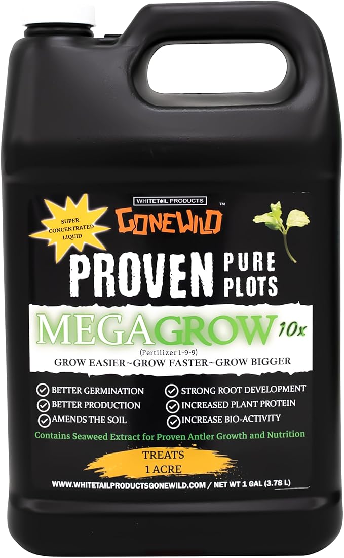 Mega Grow 10X Liquid Soil Conditioner/Fertilizer Treats 1 Acre 1 Gallon Jug Made in Wisconsin G8561