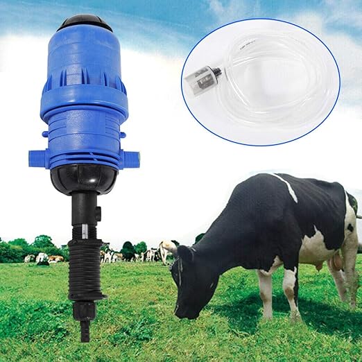 Fertilizer Injector Dispenser Kit Automatic Dosing Ratio Control Proportioner Chemical Fertilizer Medicator Water-Driven Set Blue 25mm 0.4-4% 4℃-30℃ Flow Range 20-2500 L/h