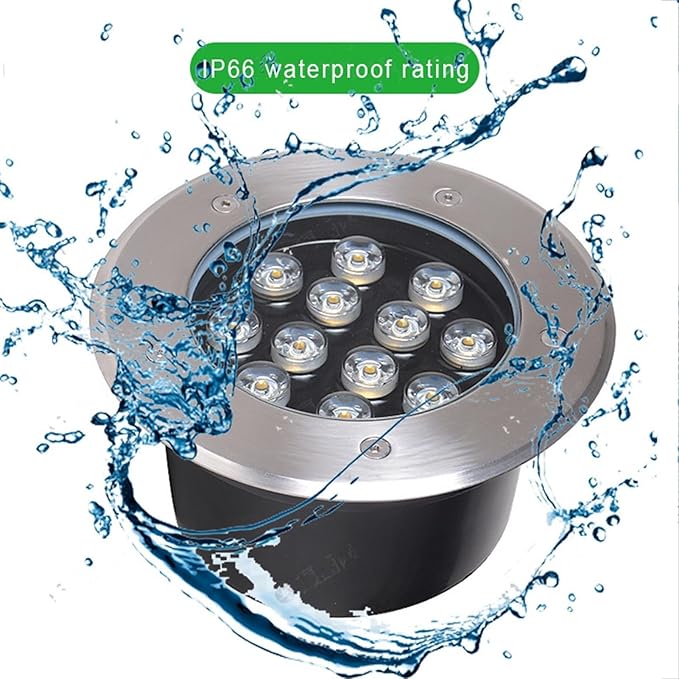 LED Ground Light - Outdoor Buried Lights IP66 Waterproof AC85-265V Recessed Underground Lamp LED Beam Spotlight for Garden Pathway Patio Landscape Lights(Green Light18W)