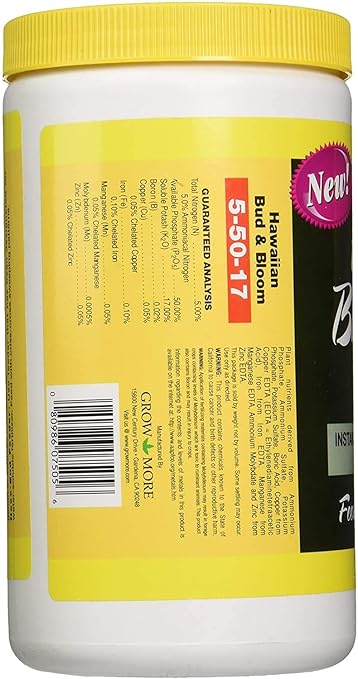 Grow More 7505 Hawaiian Bud and Bloom 5-50-17 Fertilizer 1.5-Pound (Single Pack)