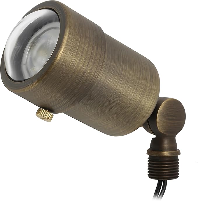 Lightkiwi S1997 Outdoor 12V Spotlight Brass Fixture for Low Voltage Landscape/Garden Lighting (Light Bulb Not Included)