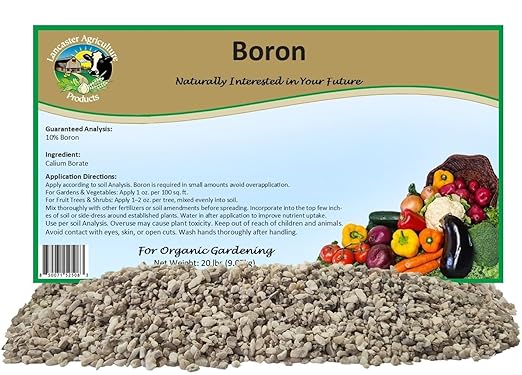 Boron 20 Pound Fertilizer for Plants – Natural Micronutrient Soil Amendment for Fruits Vegetables and Crops – Lancaster Ag Products