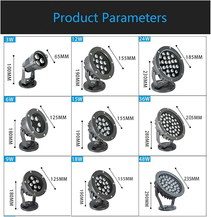 Outdoor LED Floodlights IP66 Waterproof Patio Spotlight Lamp Rotatable Round Garden Landscape Light for The Lawn Hotel Patio Tree Lights