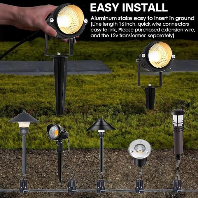 EAGLOD 5W Spot Lights Outdoor 5000K Daylight White Flag Pole Light 12V~24V AC/DC LED Landscape Spotlights Waterproof Low Voltage Landscape Lighting for Yar (12)