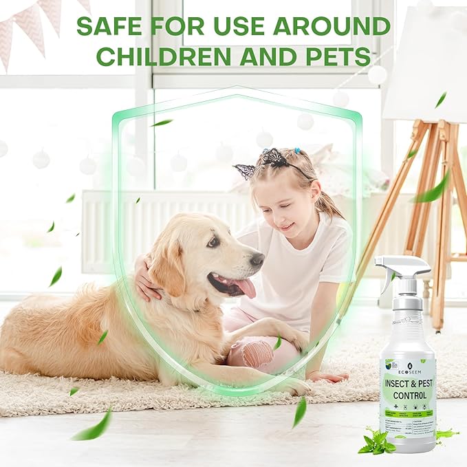 Peppermint Oil Spray for Bugs 32 Oz Insect &amp Pest Control Spray for Bed Bug Ants Mite and Flea All Natural Plant Extract Based Spider Repellent Indoor Child &amp Pet Safe