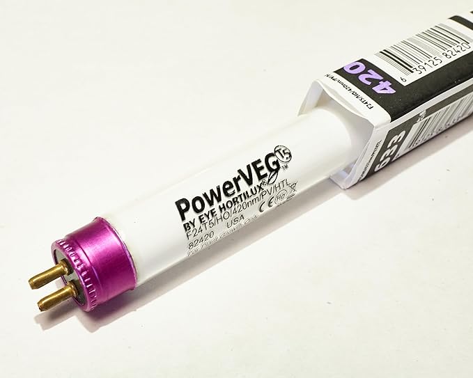 Eye Lighting International PowerVEG 420 2 ft 24W HO T5 Fluorescent Grow Lights - Blue Spectrum for Vegetative Growth and Chlorophyll Enhancement F24T5/HO nm/PV/HTL (Pack of 24)