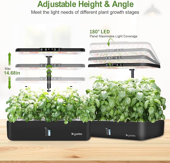 22 Pods Hydroponics Growing System with LED Grow Light Indoor Herb Garden Kit for Vegetables Lettuce Strawberries Fruits &amp Flowers Automatic Light Modes No Seeds Included