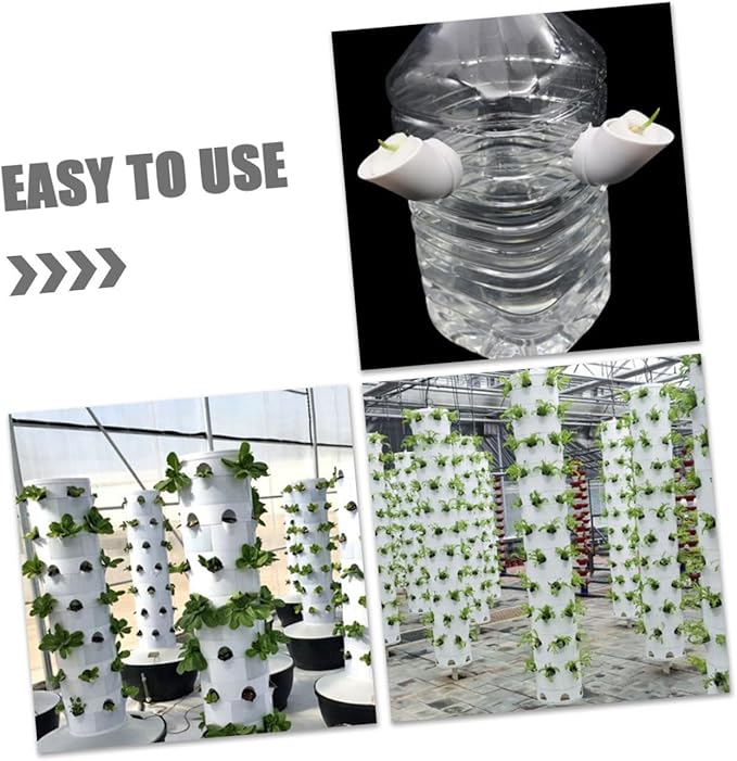 Happyyami Hydroponic Planting Cups Plant Containers Mesh for Hydroponics Growing Tower Cup
