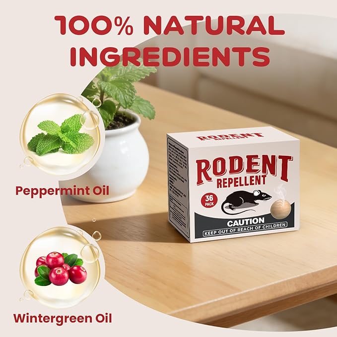 Rodent Repellent 35 Balls Mouse Repellent Indoor for House Car &amp Garage – Safe &amp Natural Peppermint Oil Moth Balls for Rodents Rat &amp Mice Repellent for Home Office &amp Outdoors