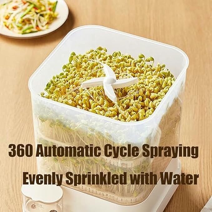 Automatic Bean Sprout Machine 3 Layer Home Smart Automatic Sprouting Tray with 1.5l Water Tank Automatic Spray and LED Display Time Sprouting Kit for