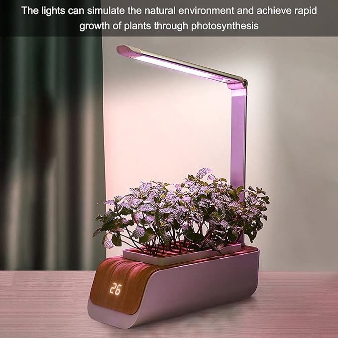 Sonew Smart Planter with Adjustable LED Grow Light for Indoor Plants Hydroponics Growing System Indoor Garden Kit with Grow Light Home Kitchen Vegetable Gardening