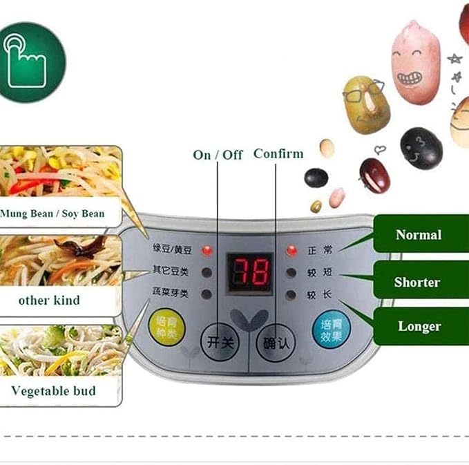 Bean Sprouts Machine Large Capacity Automatic Intelligent Germination Machine PTC Temperature Controller 360 Degree Sprinkler