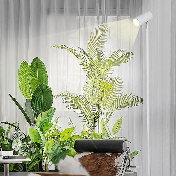 HMVPL White Grow Lights for Indoor Plants Full SpectrumTall Plant Light for Indoor Growing with 20W COB Plant Light Bulb4/8/12H TimerLed Growth Floor Lamp for Large Plant Seedling(6 Level Height)